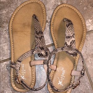 Snake skin sandals